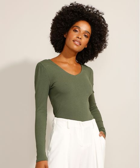 Blusa-Canelada-Manga-Bufante-Decote-V-Verde-Militar-9943689-Verde_Militar_1