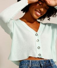 Cardigan-Cropped-de-Trico-Canelado-Verde-9985808-Verde_5