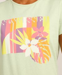 Camiseta-de-Algodao--Sunkissed--Manga-Curta-Decote-Redondo-Verde-Claro-9994272-Verde_Claro_2