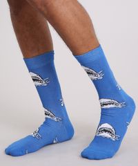Meia-Masculina-Cano-Alto-Divertida-Tubaroes-Azul-Royal-9167599-Azul_Royal_2
