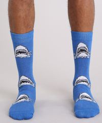 Meia-Masculina-Cano-Alto-Divertida-Tubaroes-Azul-Royal-9167599-Azul_Royal_4