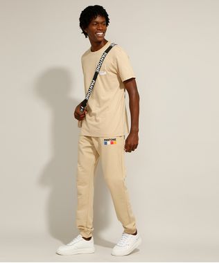 Calca-Relaxed-Jogger-de-Moletom-Cartela-de-Cores-com-Cordao-e-Bolsos-Pantone-Kaki-9988114-Kaki_1
