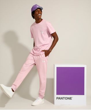 Calca-Relaxed-Jogger-de-Moletom-com-Cordao-e-Bolsos-Pantone-Rosa-9988113-Rosa_1