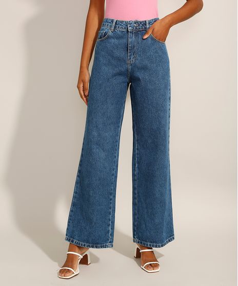 Calca-Jeans-Feminina-Cintura-Alta-Sawary-Wide-Reta-Azul-Medio-9980176-Azul_Medio_1