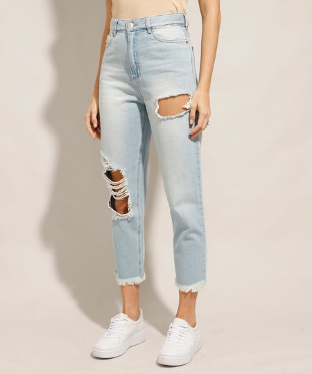 Calca-Mom-Cropped-Jeans-Destroyed-Cintura-Super-Alta-Azul-Claro-9991106-Azul_Claro_1