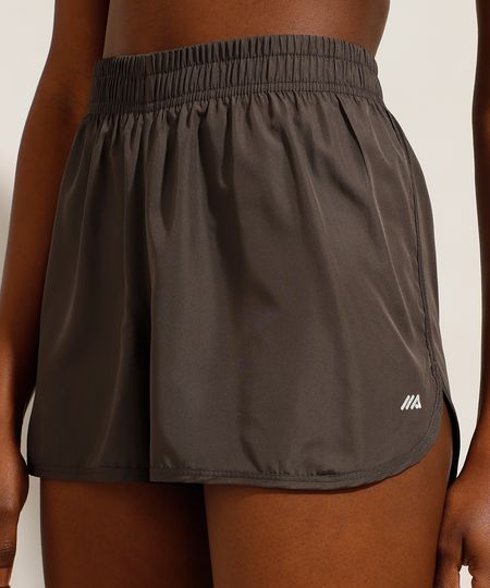 Short de Corrida Feminino Running Chumbo frente