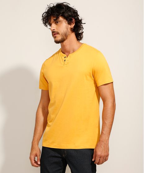 Camiseta-Masculina-Basica-Manga-Curta-Gola-Portuguesa-Amarelo-8170415-Amarelo_1