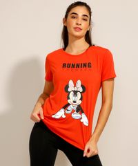 Camiseta Esportiva Feminina Decote Redondo Vermelha