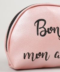 Necessaire-Feminina-Metalizada--Bonjour-Mon-Amour--Rose-9238332-Rose_3