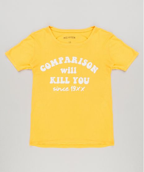 Blusa-Infantil--Comparison-Will-Kill-You--Manga-Curta-Decote-Redondo-Amarela-9222494-Amarelo_1