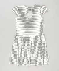 Vestido-Infantil-Listrado-com-Manga-Curta-e-Decote-Redondo-em-Algodao---Sustentavel-Off-White-9225516-Off_White_2