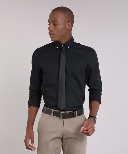 Kit-de-Camisa-Masculina-Comfort---Gravata-em-Jacquard-Preta-8581613-Preto_1 Kit-de-Camisa-Masculina-Comfort---Gravata-em-Jacquard-Preta-8581613-Preto_1