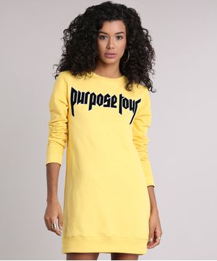 Blusao-Feminino-Justin-Bieber--Purpose-Tour--Longo-em-Moletom-Amarelo-9129186-Amarelo_1