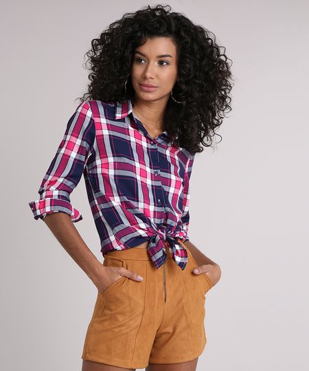 Camisa-Feminina-Xadrez-Manga-Longa-Azul-Marinho-9102852-Azul_Marinho_1 Camisa-Feminina-Xadrez-Manga-Longa-Azul-Marinho-9102852-Azul_Marinho_1