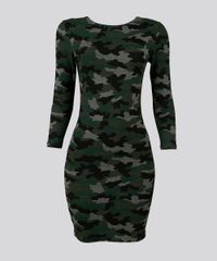 Vestido-Feminino-Estampado-Camuflado-Manga-Longa-Curto-Verde-Militar-9163264-Verde_Militar_5