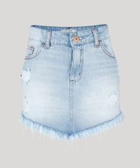 Saia-Jeans-Feminina-Diamond-Destroyed-e-Barra-Desfiada-Azul-Claro-9102252-Azul_Claro_5 Saia-Jeans-Feminina-Diamond-Destroyed-e-Barra-Desfiada-Azul-Claro-9102252-Azul_Claro_5