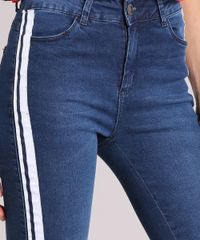 Calca-Jeans-Super-Skinny-Feminina-com-Listras-Laterais-e-Barra-Desfiada-Azul-Escuro-9202032-Azul_Escuro_4