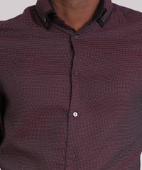 Camisa-Masculina-Slim-Estampada-de-Poa-Manga-Longa-Vinho-9050787-Vinho_4