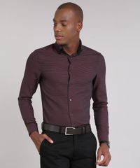 Camisa-Masculina-Slim-Estampada-de-Poa-Manga-Longa-Vinho-9050787-Vinho_5