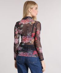 Blusa-Feminina-em-Tule-Gola-Alta-Estampada-Floral-Manga-Longa-Preta-9132100-Preto_2