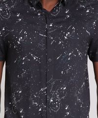 Camisa-Masculina-Estampada-de-Respingos-Manga-Curta-Preta-9170788-Preto_4