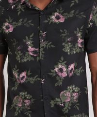 Camisa-Masculina-Estampada-Floral-Manga-Curta-Preta-9193695-Preto_4