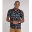 Camisa-Masculina-Estampada-de-Folhagem-Manga-Curta-Preta-9170780-Preto_1
