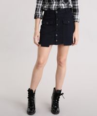 Saia-Jeans-Feminina-com-Botoes-Barra-Desfiada-Curta-Azul-Escura-9195862-Azul_Escura_1