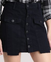 Saia-Jeans-Feminina-com-Botoes-Barra-Desfiada-Curta-Azul-Escura-9195862-Azul_Escura_4