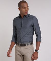 Camisa-Masculina-Slim-Texturizada-Manga-Longa-Chumbo-9050807-Chumbo_1