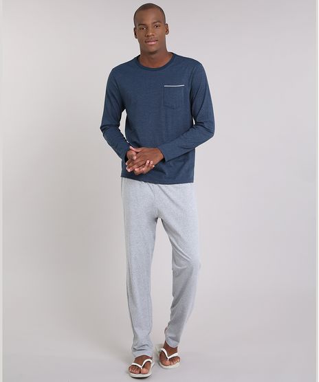 Pijama-Masculino-Listrado-com-Bolso-Manga-Longa-Gola-Careca-Azul-9181188-Azul_1