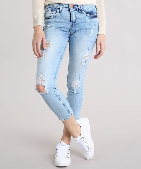Calca-Jeans-Feminina-Skinny-Cropped-Destroyed-Azul-Clara-9195859-Azul_Clara_1