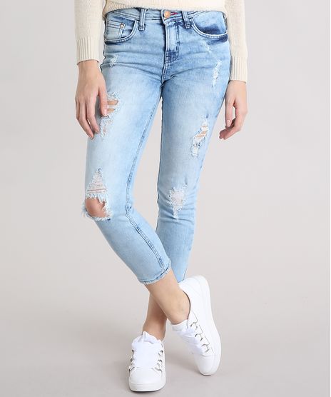 Calca-Jeans-Feminina-Skinny-Cropped-Destroyed-Azul-Clara-9195859-Azul_Clara_1
