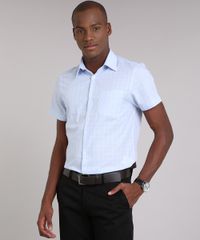 Camisa-Masculina-Comfort-Xadrez-Manga-Curta-Azul-Claro-9050779-Azul_Claro_1
