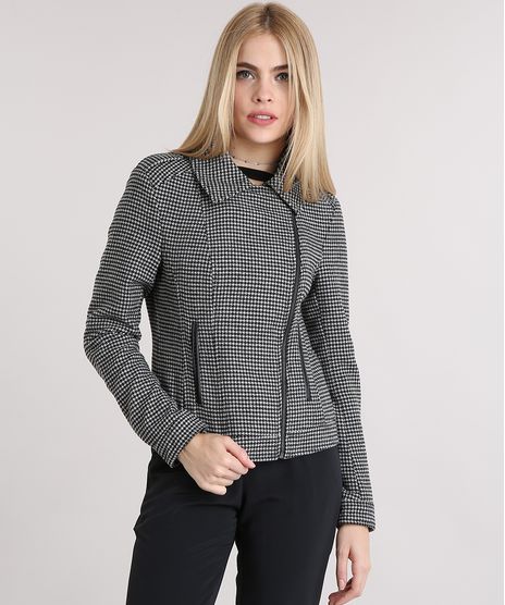 Jaqueta-Feminina-Biker-Estampada-Pied-de-Poule-com-La-Preta-8861494-Preto_1