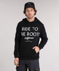 Blusao-Masculino-em-Moletom-com-Estampa--Ride-To-The-Roots--e-Bolso-Preto-8830713-Preto_1