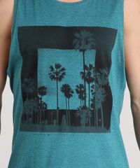 Regata-Masculina-com-Estampa-de-Coqueiros-Gola-Careca--Verde-9121639-Verde_4