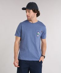 Camiseta-Masculina-com-Estampa-Floral-e-Bolso-Manga-Curta-Gola-Redonda-Azul-9125863-Azul_1