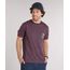 Camiseta-Masculina-com-Estampa-Floral-e-Bolso-Manga-Curta-Gola-Redonda-Vinho-9125863-Vinho_1