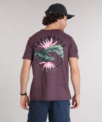 Camiseta-Masculina-com-Estampa-Floral-e-Bolso-Manga-Curta-Gola-Redonda-Vinho-9125863-Vinho_2