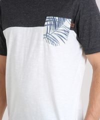 Camiseta-Masculina-Manga-Curta-Gola-Careca-com-Bolso-Estampado-de-Folhagem-Off-White-9125862-Off_White_4