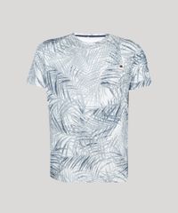 Camiseta-Masculina-Estampada-de-Folhagem-com-Bolso-Manga-Curta-Gola-Careca--Branca-8905743-Branco_5