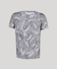 Camiseta-Masculina-Estampada-de-Folhagem-com-Bolso-Manga-Curta-Gola-Careca--Cinza-Escura-9159639-Cinza_Escura_5