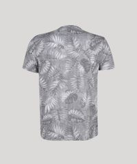 Camiseta-Masculina-Estampada-de-Folhagem-com-Bolso-Manga-Curta-Gola-Careca--Cinza-Escura-9159639-Cinza_Escura_6