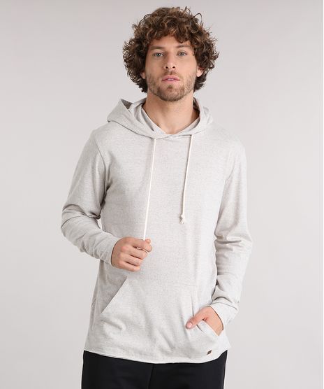 Camiseta-Masculina-em-Malha-Botone-Manga-Longa-com-Capuz-e-Bolso-Canguru-Bege-clara-8854742-Bege_Clara_1