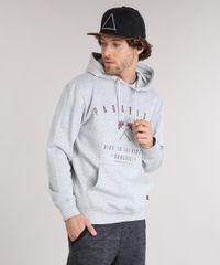 Blusao-Masculino-em-Moletom--Paradise--com-Capuz-Bolso-Canguru-Manga-Longa-Cinza-Mescla-Claro-8830969-Cinza_Mescla_Claro_1