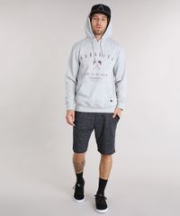 Blusao-Masculino-em-Moletom--Paradise--com-Capuz-Bolso-Canguru-Manga-Longa-Cinza-Mescla-Claro-8830969-Cinza_Mescla_Claro_3
