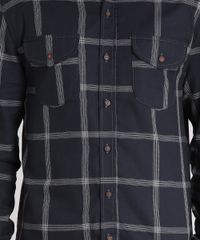 Camisa-Masculina-Xadrez-Manga-Longa-com-Bolsos--Chumbo-9117427-Chumbo_4