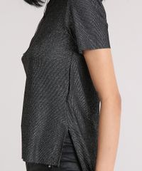 Blusa-Feminina-Assimetrica-com-Lurex-Prateado-e-Manga-Curta-Decote-Redondo-Preta-9133276-Preto_4
