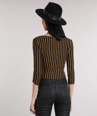 Blusa-Feminina-Cropped-Listrada-com-Franzidos-Decote-V-Manga-3-4-Preta-9218525-Preto_2 Blusa-Feminina-Cropped-Listrada-com-Franzidos-Decote-V-Manga-3-4-Preta-9218525-Preto_2